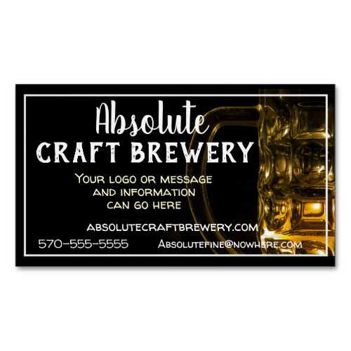 Sophisticated Beer Mug Craft Brewery  Business Card Magnet