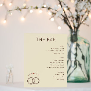 Sophisticated Beige Minimalist Bar Menu Foam Board