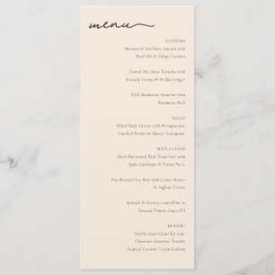Sophisticated Beige Minimalist Wedding Menu
