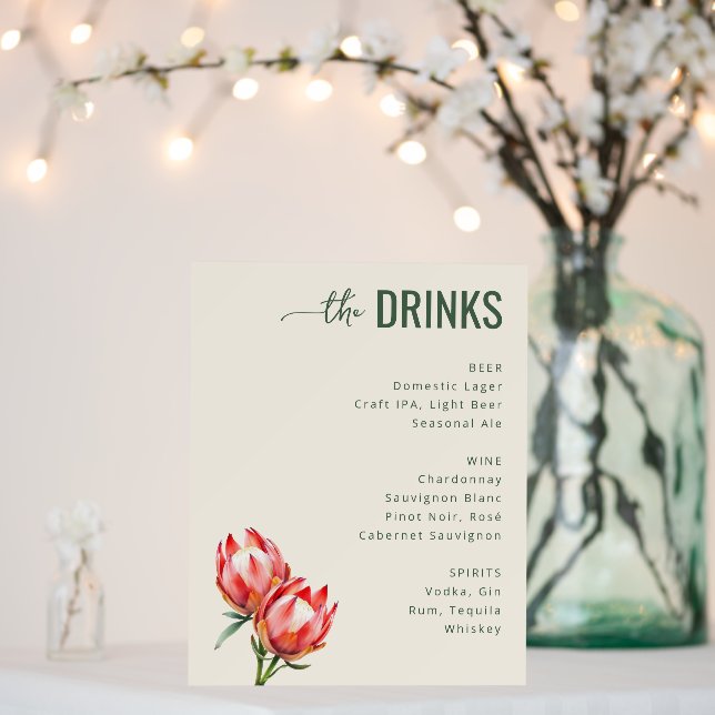 Sophisticated Beige Minimalist Wedding Menu Foam Board (In Situ (Wedding))