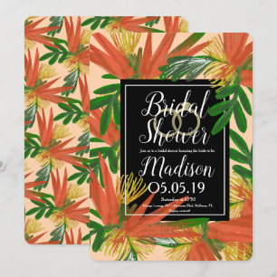 Sophisticated Bird of Paradise Tropic Bridal Invitation