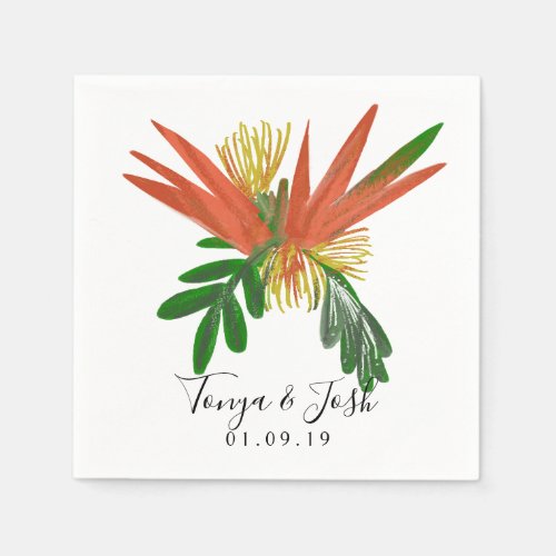 Sophisticated Bird of Paradise Tropic Wedding Napkins