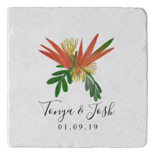 Sophisticated Bird of Paradise Watercolor Art Trivet