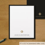 Sophisticated Black and Gold Logo Letterhead<br><div class="desc">Make a strong impression with our Sophisticated Black and Gold Logo Letterhead. This letterhead design features a framed design with a gold diamond logo and your company name and tagline elegantly presented in classic typography. The solid black back with a customizable logo and space for your website adds to the...</div>