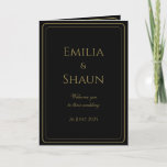 Sophisticated Black and Gold Wedding Programs