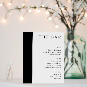 Sophisticated Black and White Bar Menu Foam Board