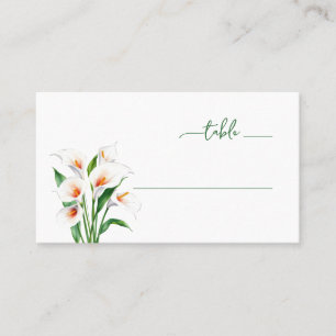Sophisticated Black and White Calla Lilies Place Card