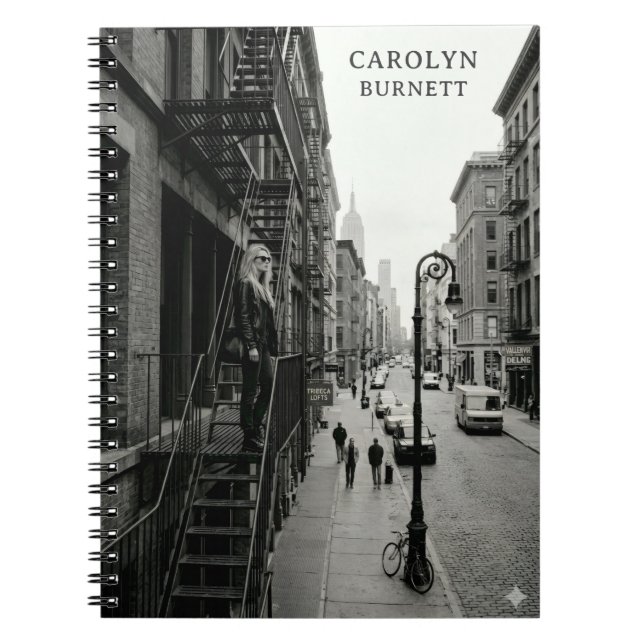 Sophisticated black and white Customized Notebook (Front)