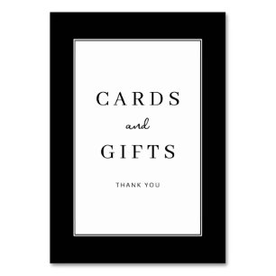 Sophisticated Black and White Gratitude Sign Table Number