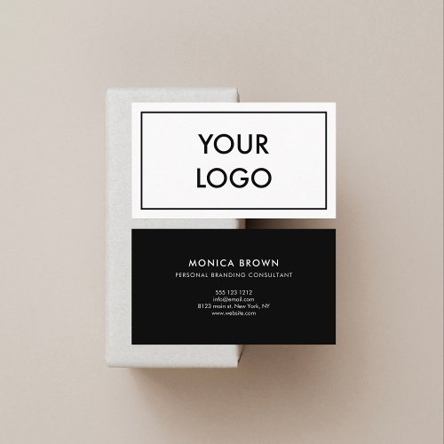 Sophisticated Black And White Logo Minimal Business Card