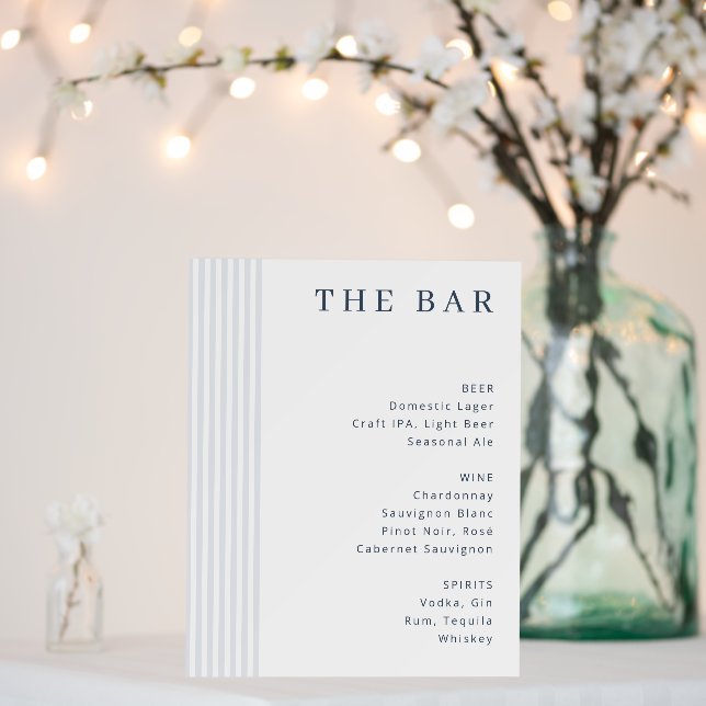 Sophisticated Black and White Menu for Bar Foam Board (In Situ (Wedding))