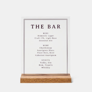 Sophisticated Black and White Menu Sign