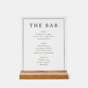 Sophisticated Black and White Menu Sign