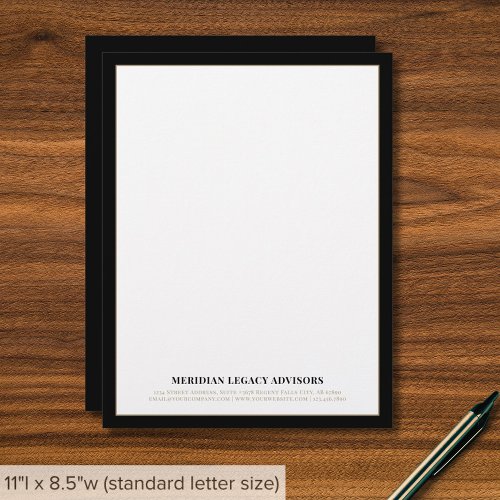 Sophisticated Black and White Typographic Letterhead
