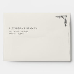 Sophisticated Black Botanical Envelope