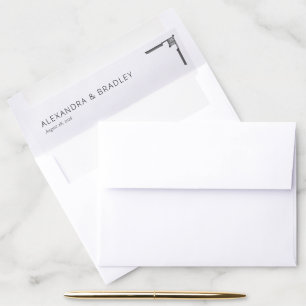 Sophisticated Black Geometric Minimalist Envelope Liner