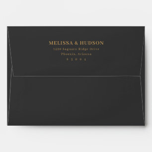 Sophisticated Black Gold Minimalist Envelope