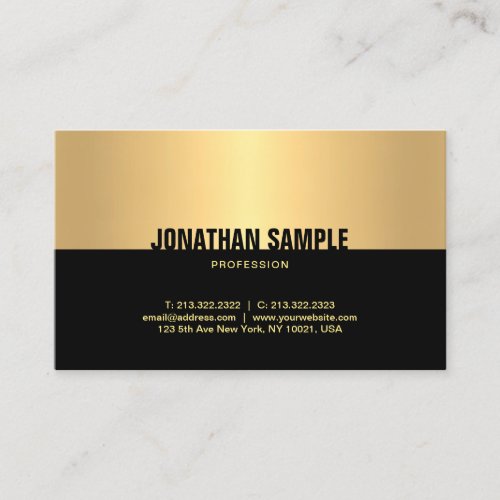 Sophisticated Black Gold Modern Template Elegant Business Card