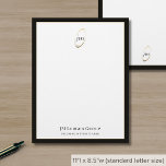 Sophisticated Black Gold Monogram Initials Logo Letterhead<br><div class="desc">Make a professional statement with our Sophisticated Black Gold Monogram Initials Logo. This letterhead design features a customizable monogram emblem with two script initials framed in a brushed gold oval. Your company name and tagline are presented in the lower thirds in elegant modern typography, framed in a sleek black border....</div>