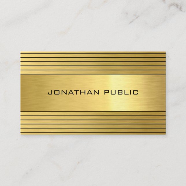 Sophisticated Black Gold Professional Template Business Card (Front)