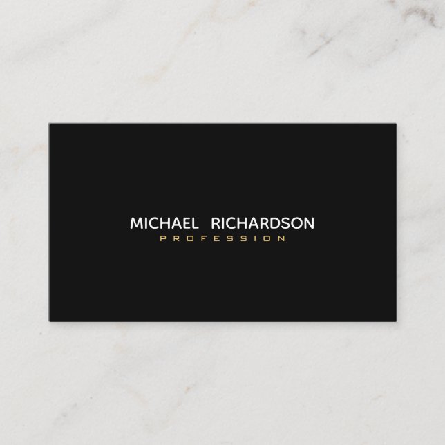 Sophisticated Black Gold White Professional Business Card (Front)