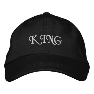 Sophisticated Black King Hat with Custom Embroider