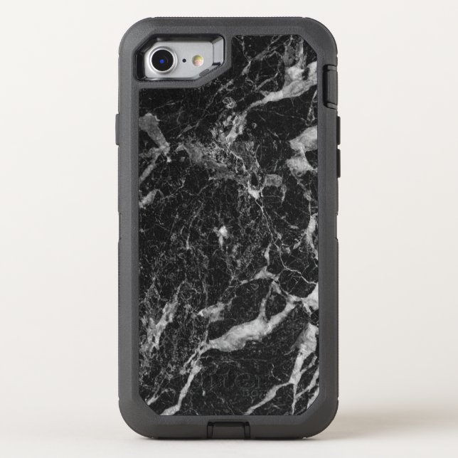 Sophisticated Black Marble Abstract Pattern Otterbox iPhone Case (Back)
