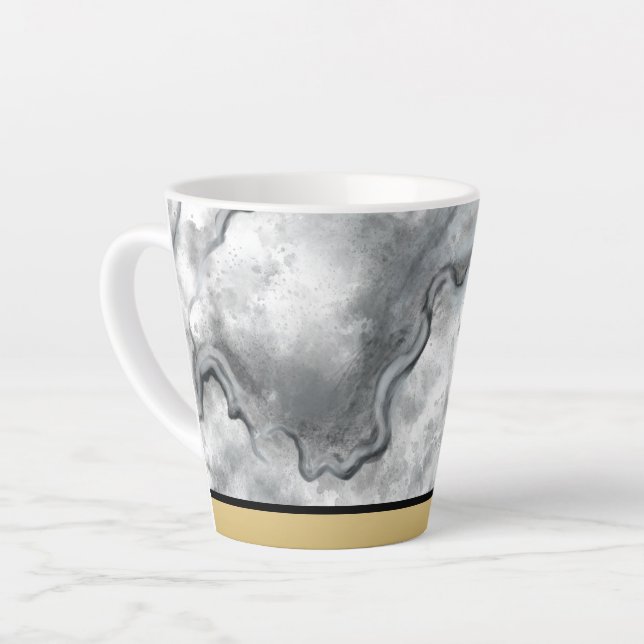 Sophisticated Black Marble Coffee Cup  (Left Angle)