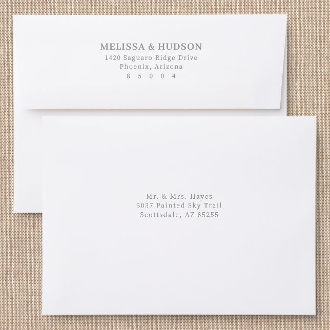 Sophisticated Black Minimalist Addressed Envelopes (Linen)