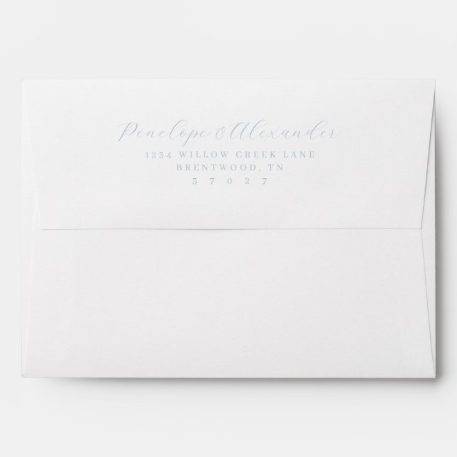 Sophisticated Black Minimalist Calligraphy Envelope (Back (Top Flap))