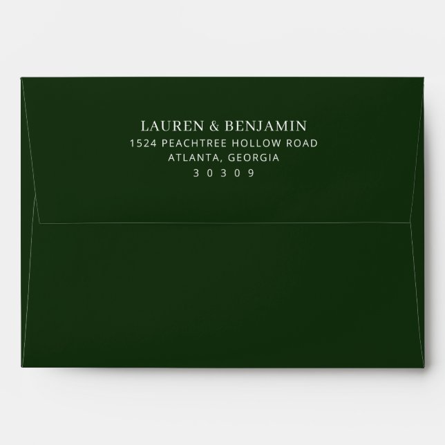 Sophisticated Black Minimalist Envelope (Back (Top Flap))