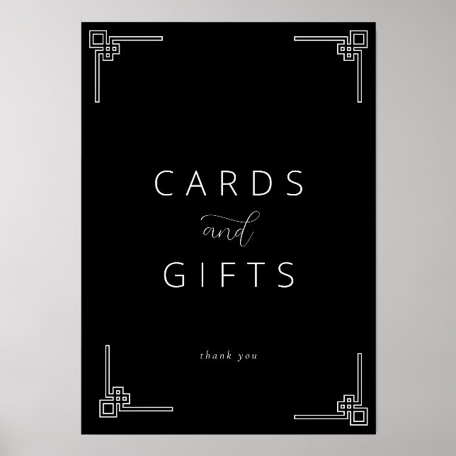 Sophisticated Black Minimalist Gratitude Card Holder (Front)