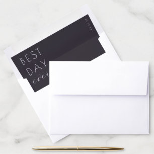 Sophisticated Black Minimalist Wedding Envelope Li Liner