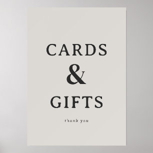 Sophisticated Black Serif Cards & Gifts Sign Holder