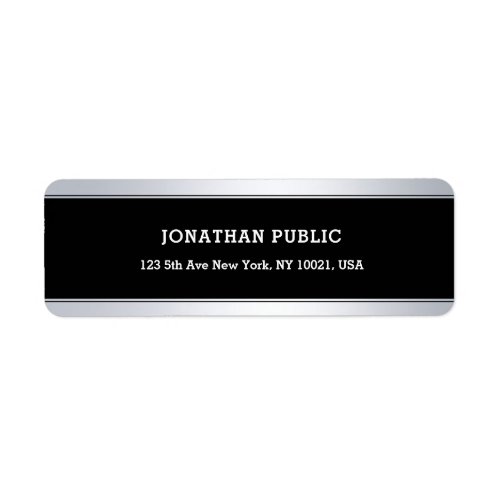 Sophisticated Black Silver Background Template Label