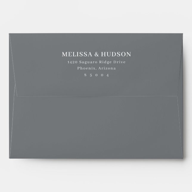 Sophisticated Black Typographic Envelope (Back (Top Flap))