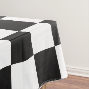 Sophisticated Black & White Checkered Party Picnic Tablecloth