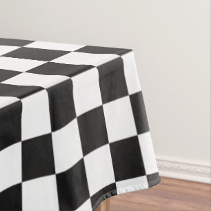Sophisticated Black & White Checkered Party Picnic Tablecloth