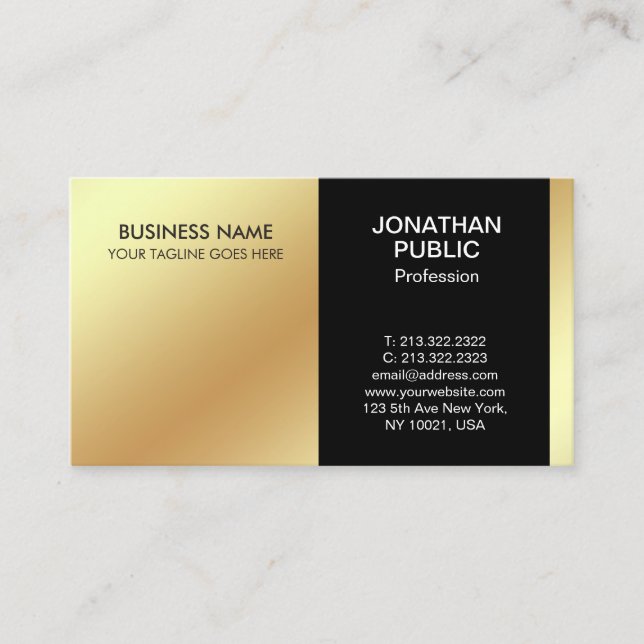 Sophisticated Black White Design Modern Company Business Card (Front)