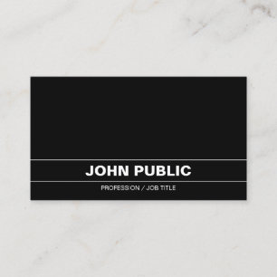 Sophisticated Black White Plain Corporate Modern Business Card
