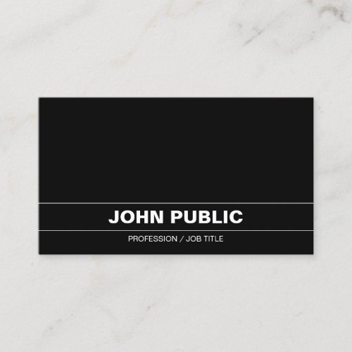 Sophisticated Black White Plain Corporate Modern Business Card