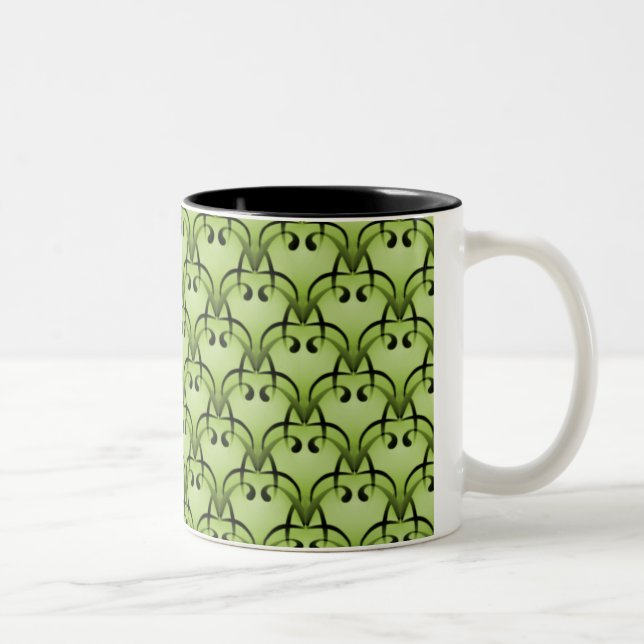 Sophisticated Bliss Mug, Light Olive Green Two-Tone Coffee Mug (Right)