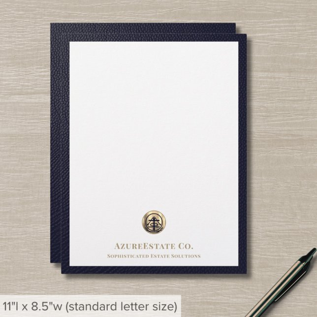 Sophisticated Blue and Gold Business Letterhead (Creator Uploaded)