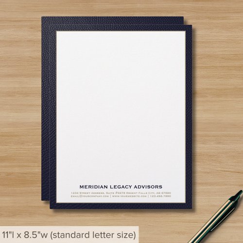 Sophisticated Blue and Gold Business Letterhead