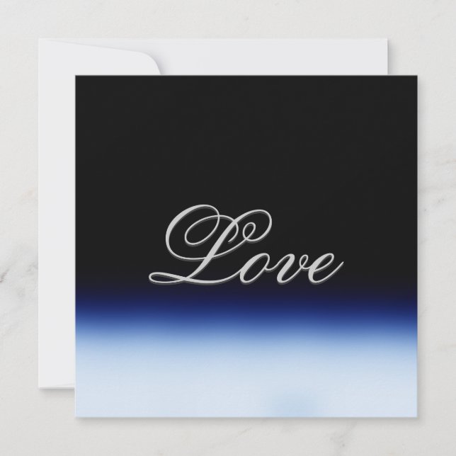 Sophisticated Blue Black Love Wedding (Front)