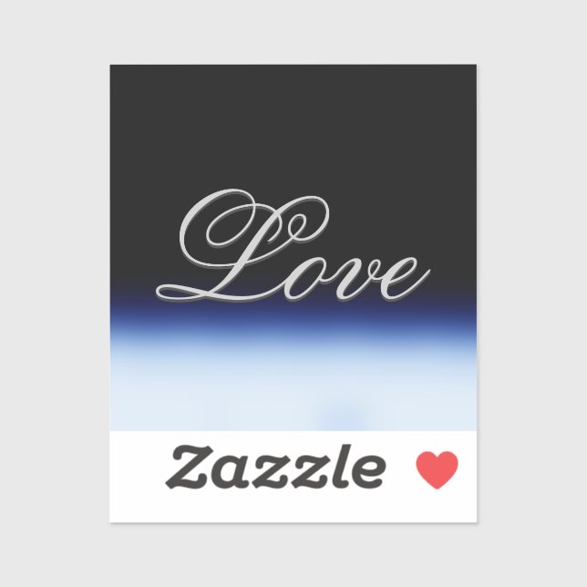 Sophisticated Blue Black Love Wedding Sticker (Sheet)