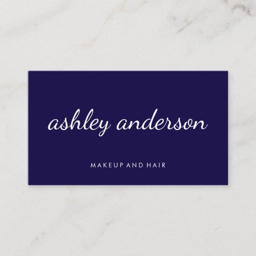 Sophisticated Blue Cursive Text Business Card
