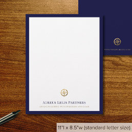 Sophisticated Blue Gold Legal Professional Letterhead