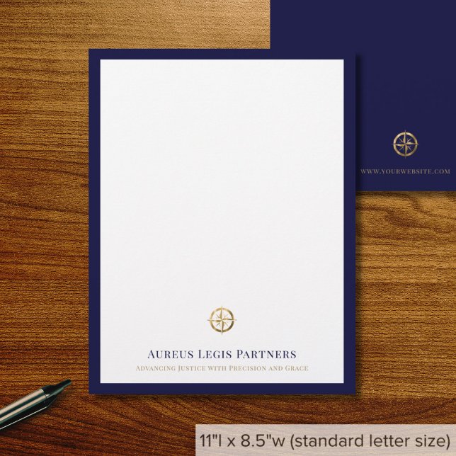 Sophisticated Blue Gold Legal Professional Letterhead (Creator Uploaded)