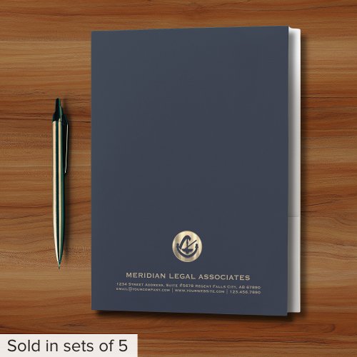 Sophisticated Blue Legal Pocket Folder